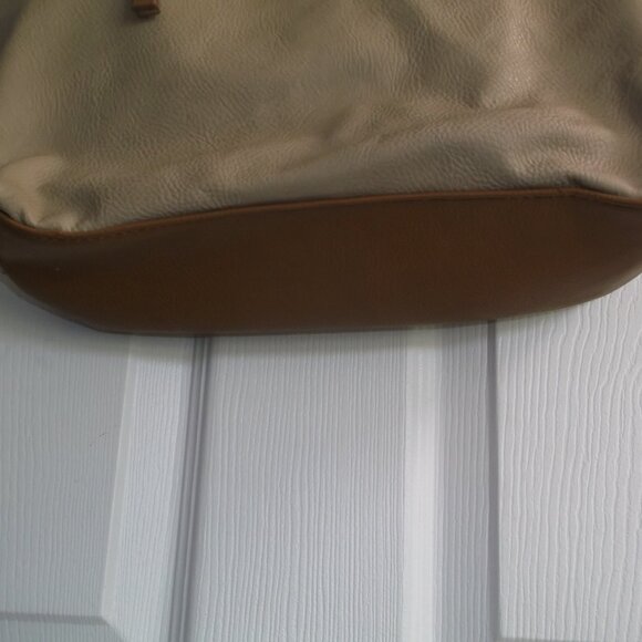 Multi Sac Shoulder Bag HANDBAG Tote PURSE Tan & Brown with Multiple Compartments - Picture 6 of 10